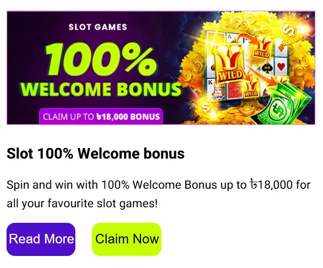 Slot 100% Welcome Bonus bigtaka